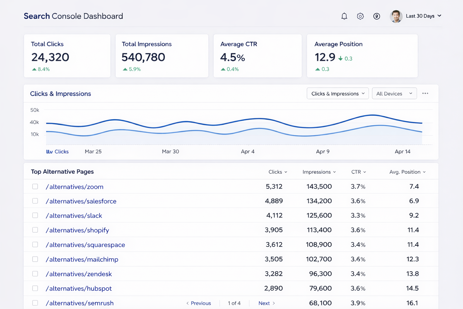 Selvio Dashboard Preview